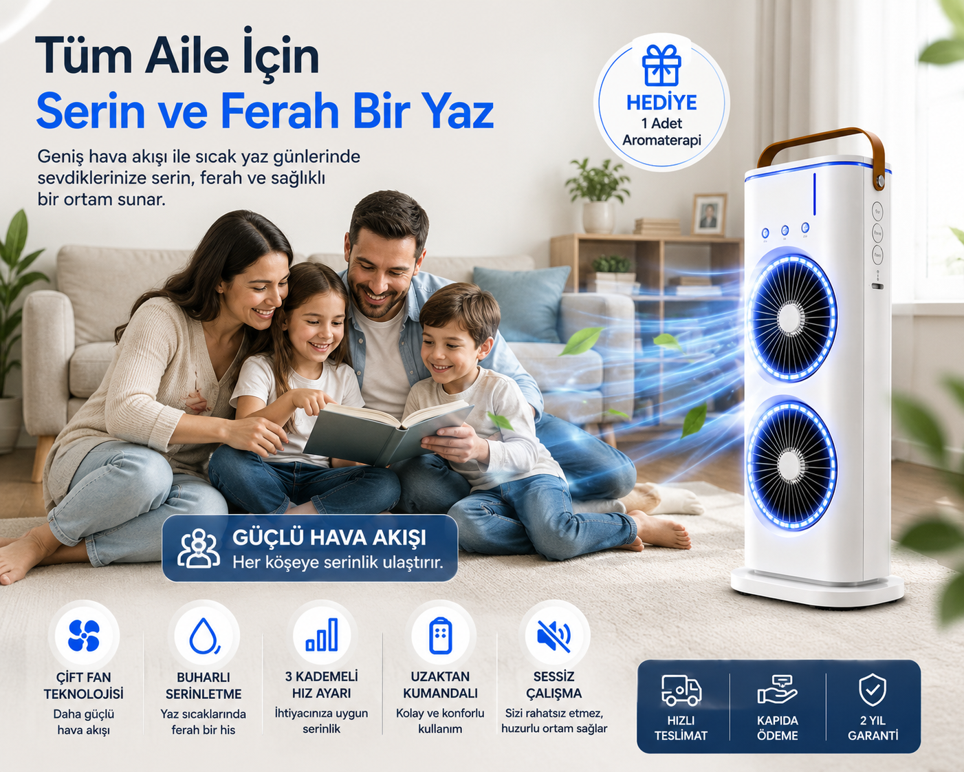 SogukBuhar™ Çift Fanlı Buharlı Hava Soğutucu